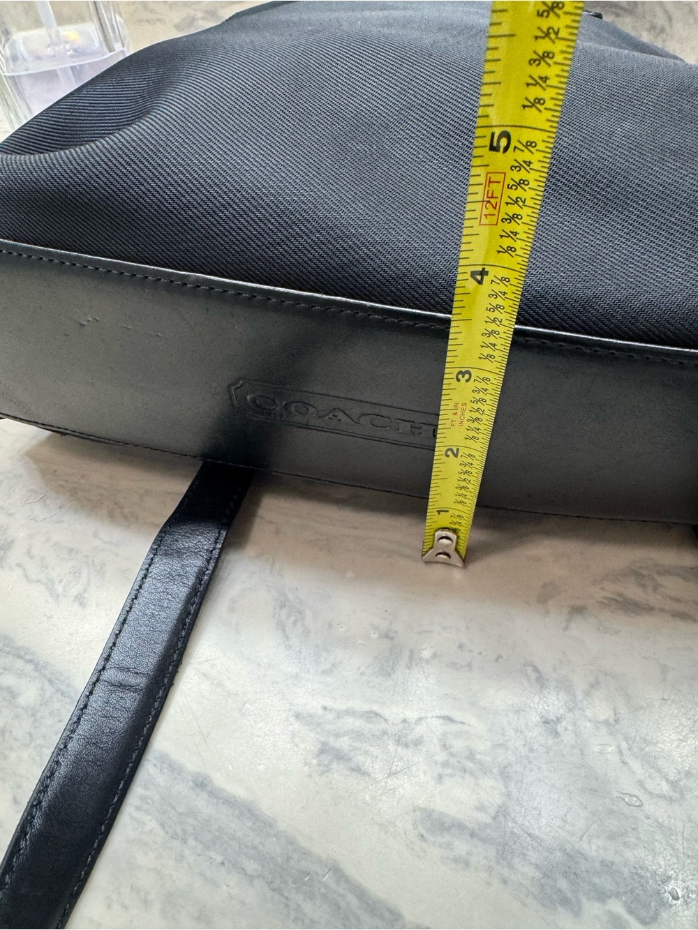 Coach Mercer 7404 Black Nylon Leather Trim Backpack Purse One Strap Missing Read - Picture 7 of 16